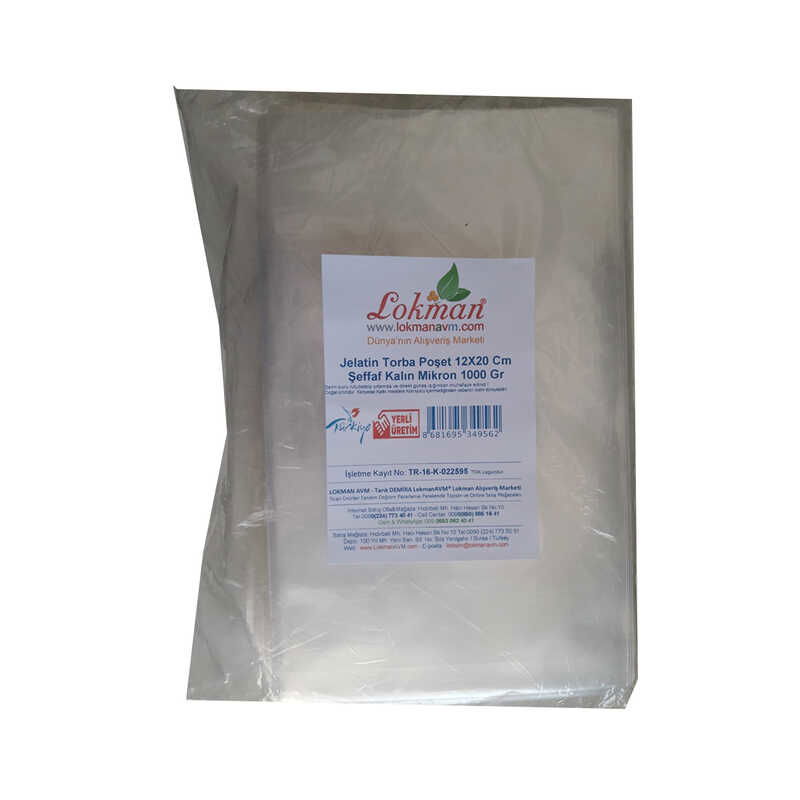 Gelatin Bag Sachet 12X20 Cm Transparent Thick Micron 1000 Gr 1 Pack