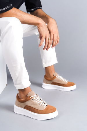 Mink Tan Suede Lace-up Casual Men's Shoes