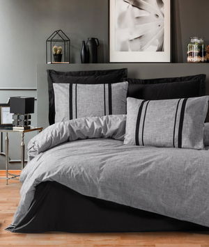 Double Duvet Cover Set Bihter Black Gray