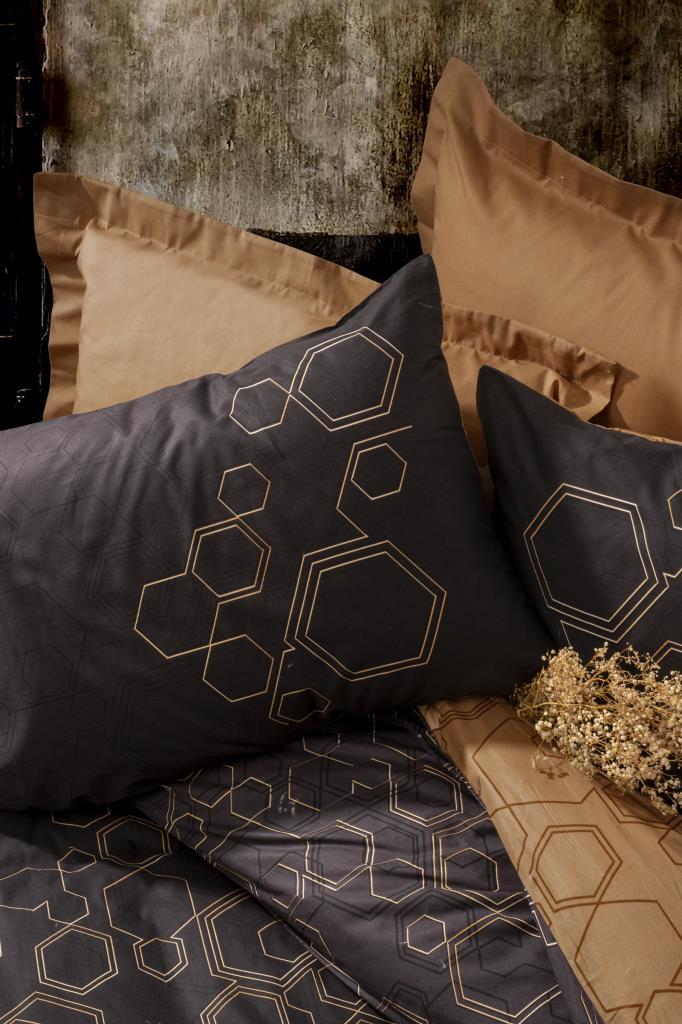 Dark Double Duvet Cover Set Dawn Copper