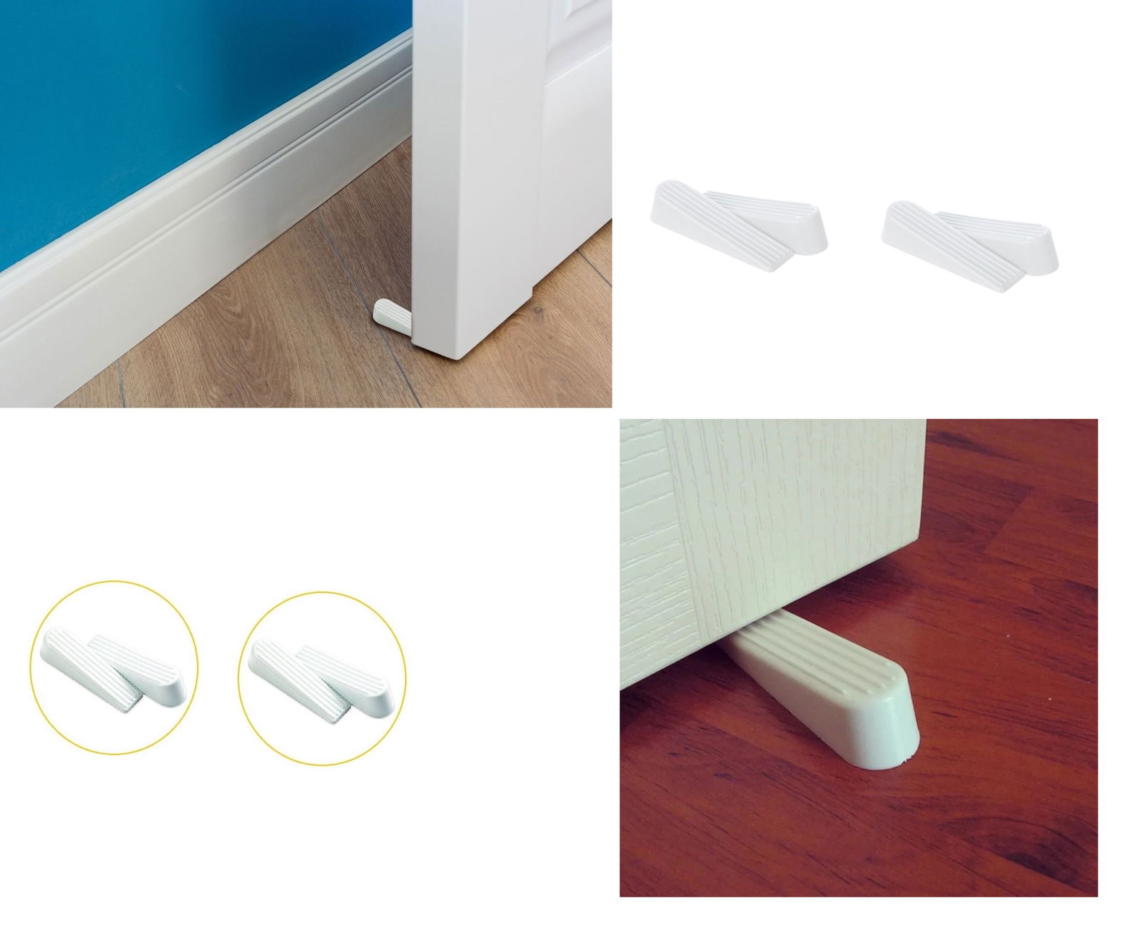 Door Stopper - Under Door Stopper - White 4 Pieces