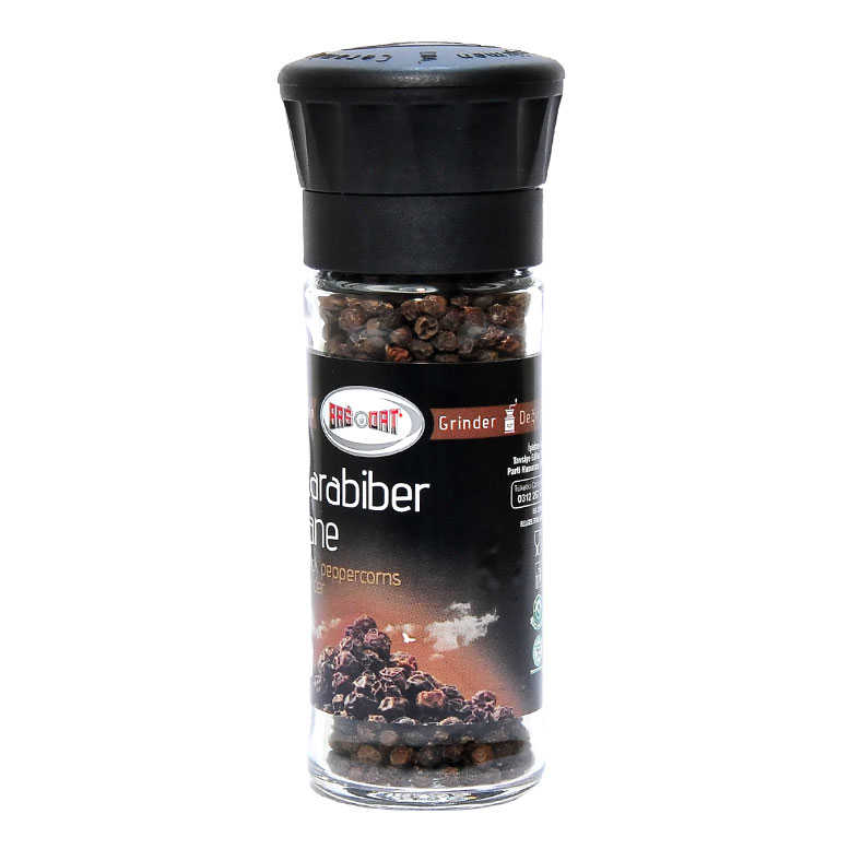 Glass Milled Natural Grain Black Pepper 50 Gr