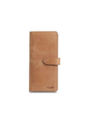 Antique Tan Leather Phone Wallet with Card and Money Slot