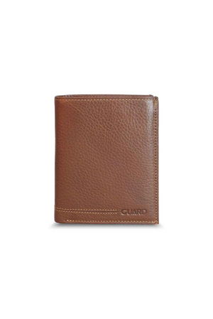 Multi-Compartment Vertical Tan Leather Men's Wallet