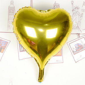 Heart Flying Balloon Foil Yellow 80 cm 32 inch