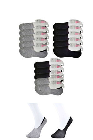 Black and Gray Women's Babet Socks 15 pairs