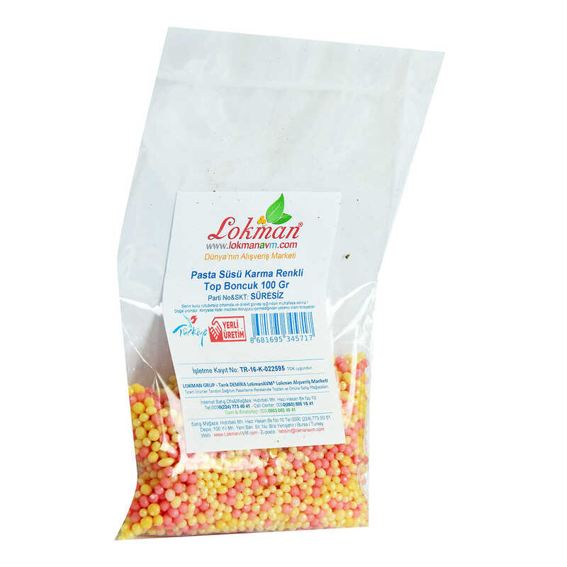 Cake Ornament Bead Granule Candy Mixed Color 100 Gr Package