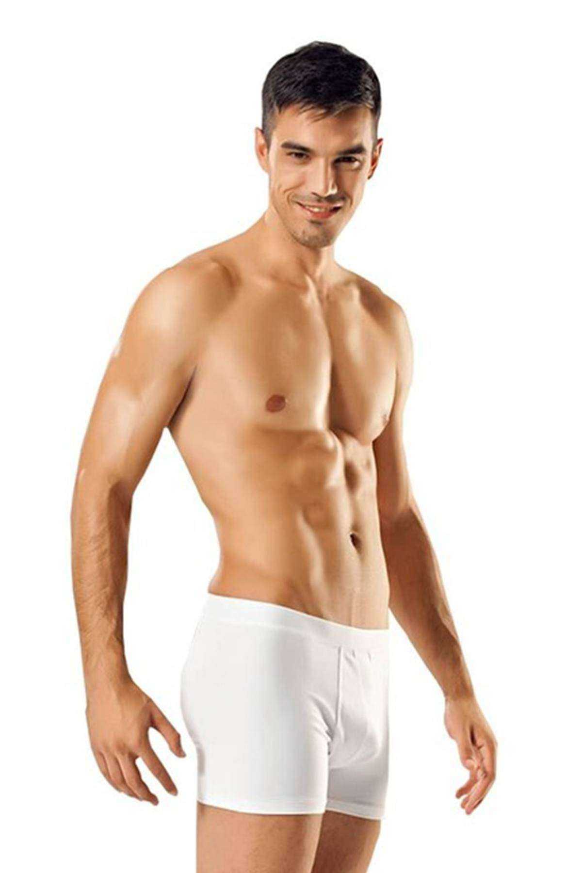 3 pcs Lycra Men's White Boxers 0114