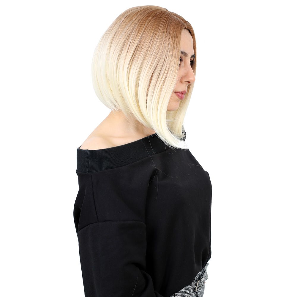 Straight Straight Short Kanekalon Fiber Synthetic Wig without bangs / Balkan / Platinum Ombré