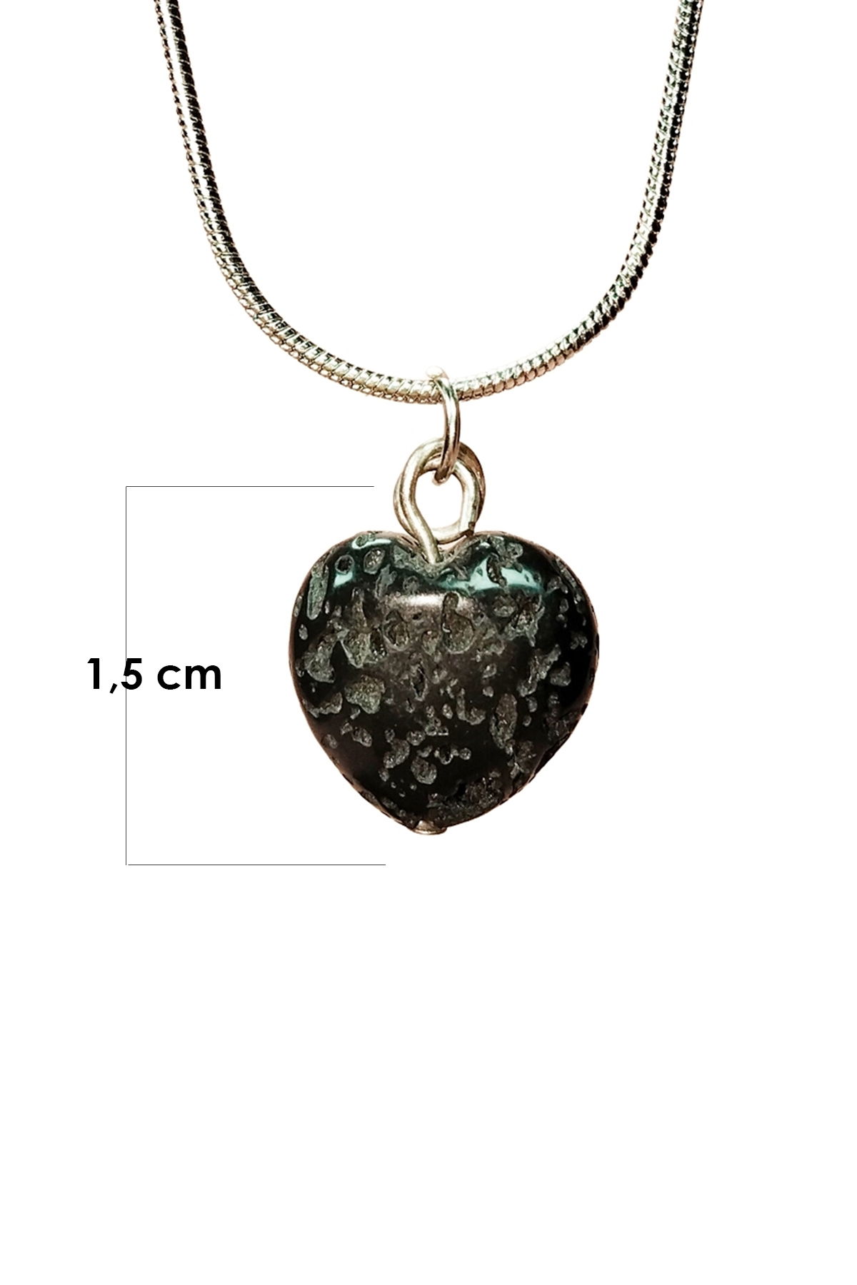 Lava Stone Natural Stone Handmade Pendant with Chain: 1.5 cm Chain: 20 cm Boxed