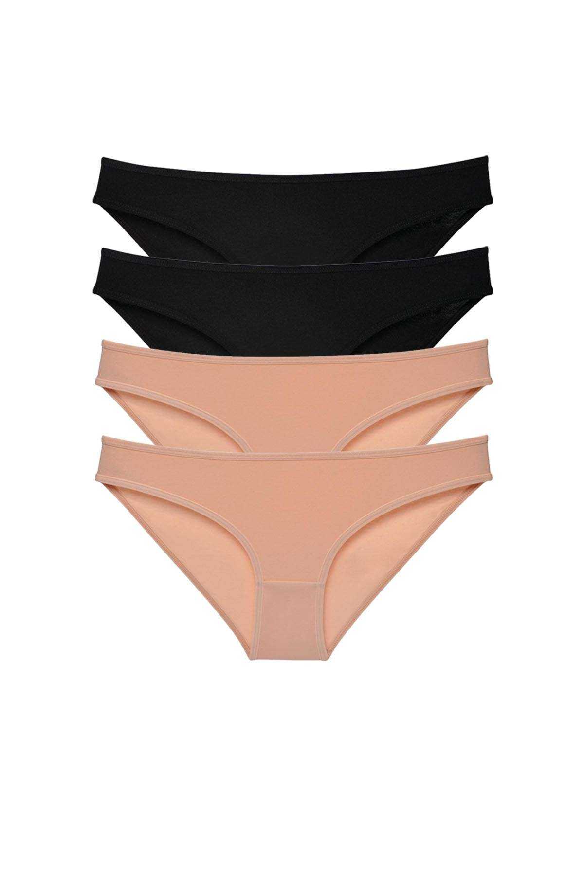 4pcs Super Eco Set Lycra Women Slip Panties Black Skin