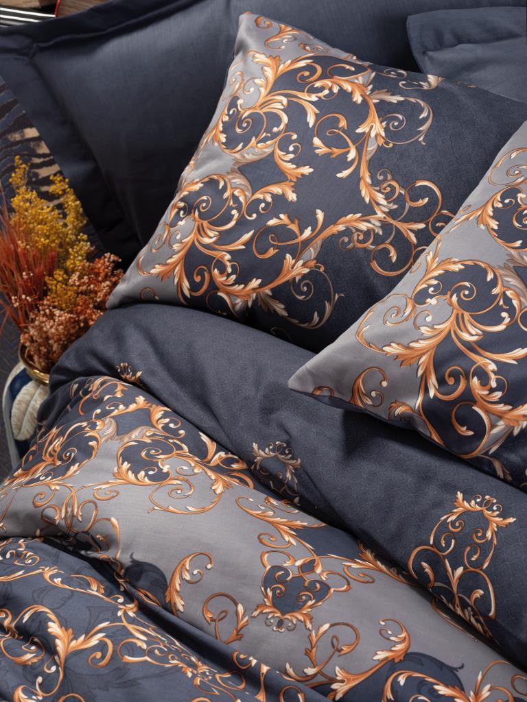 Double Satin Duvet Cover Sarina Navy Blue