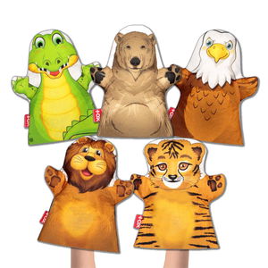 5 Piece Forest Animals Felt Hand Puppet Set , Educational Toy