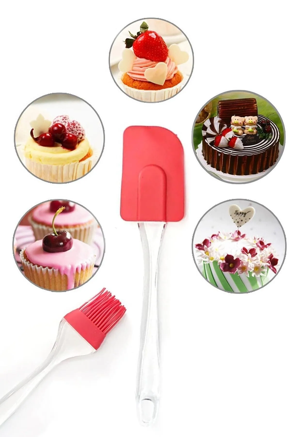 2'' Silicone Pastry - Pastry - Pastry Oil Brush and Spatula Set