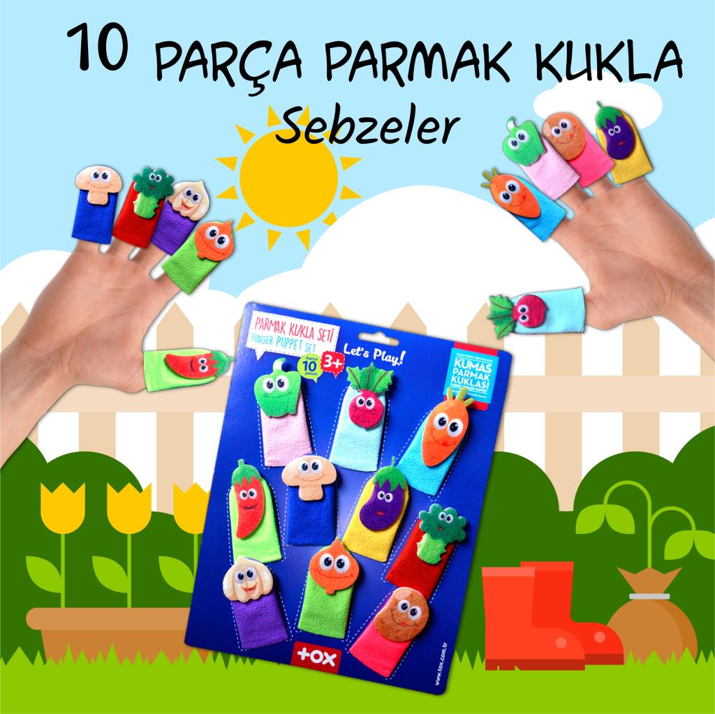 Vegetables 10 Piece Finger Puppet , Educational Toy