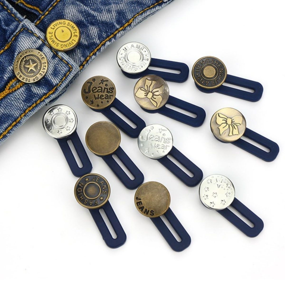 Size Up-Size Down Button Set 10 Pcs Replacement Jeans Button Set