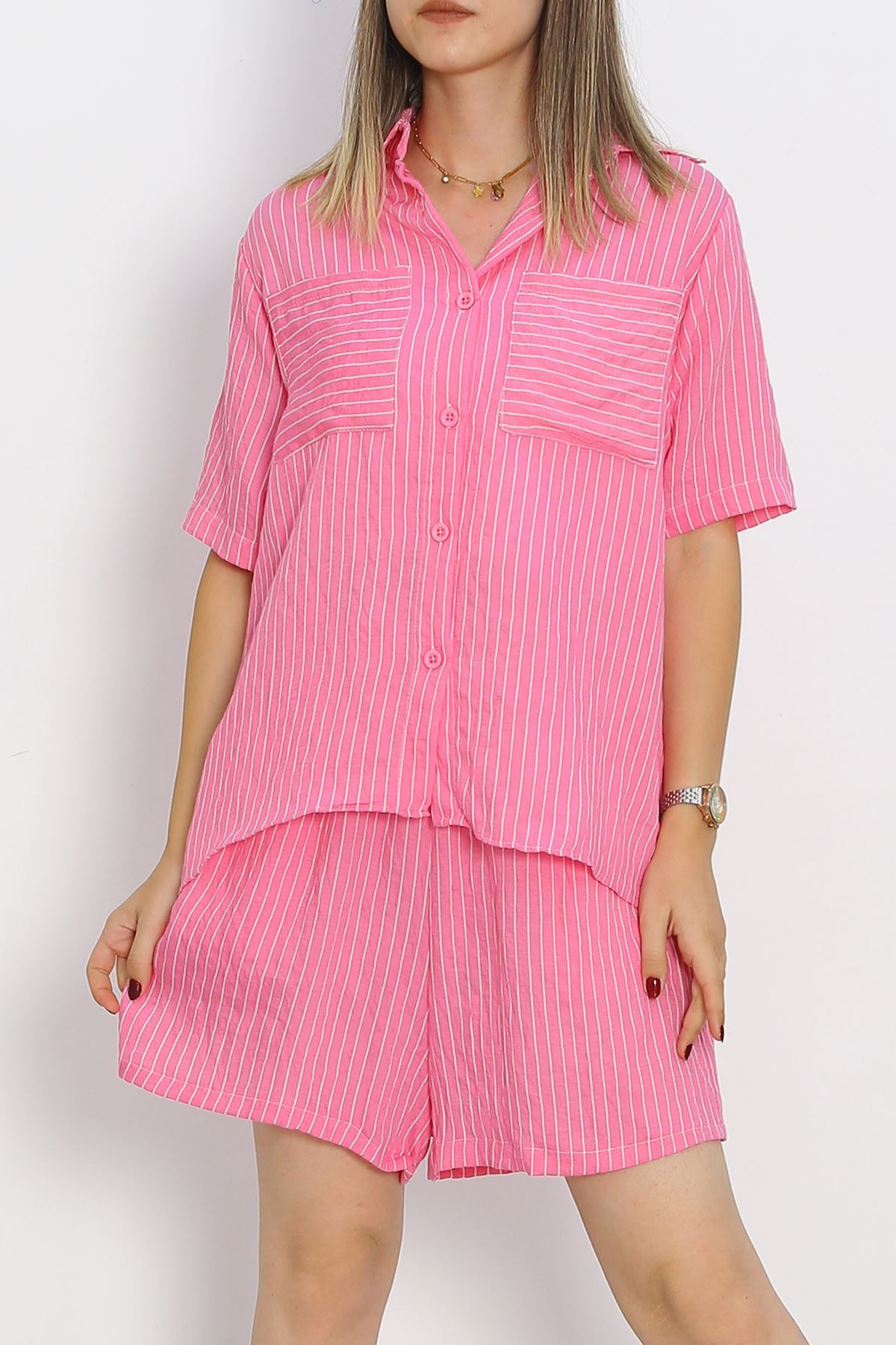 Oversized Shorts Set Pink