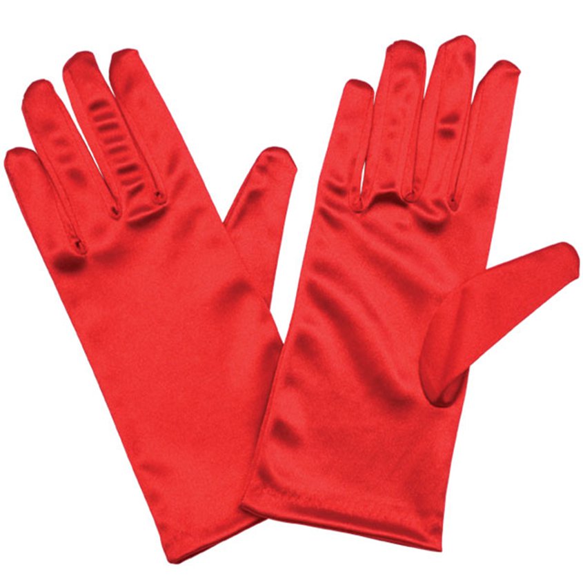 Red Color Adult Size Lycra Demonstration Gloves