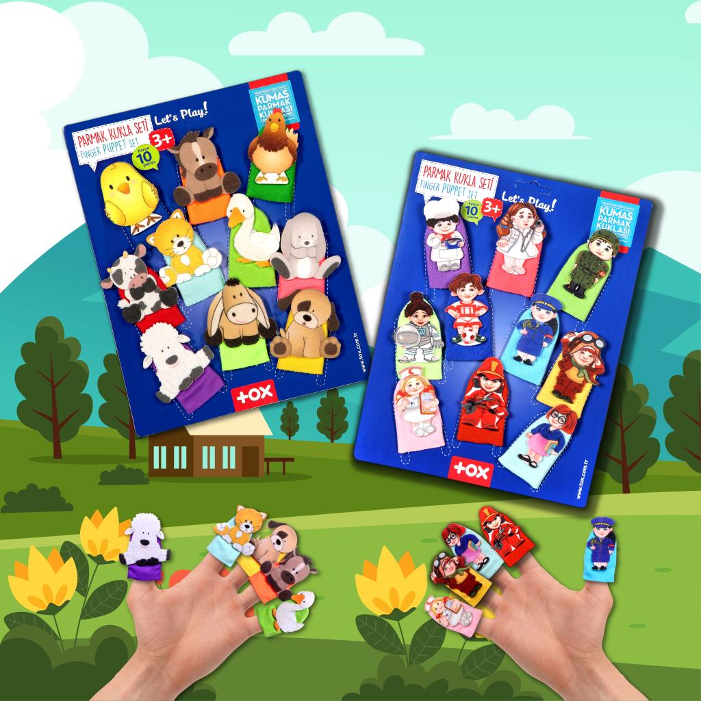 2 Sets - 20 Pieces Pets and Professions Finger Puppet