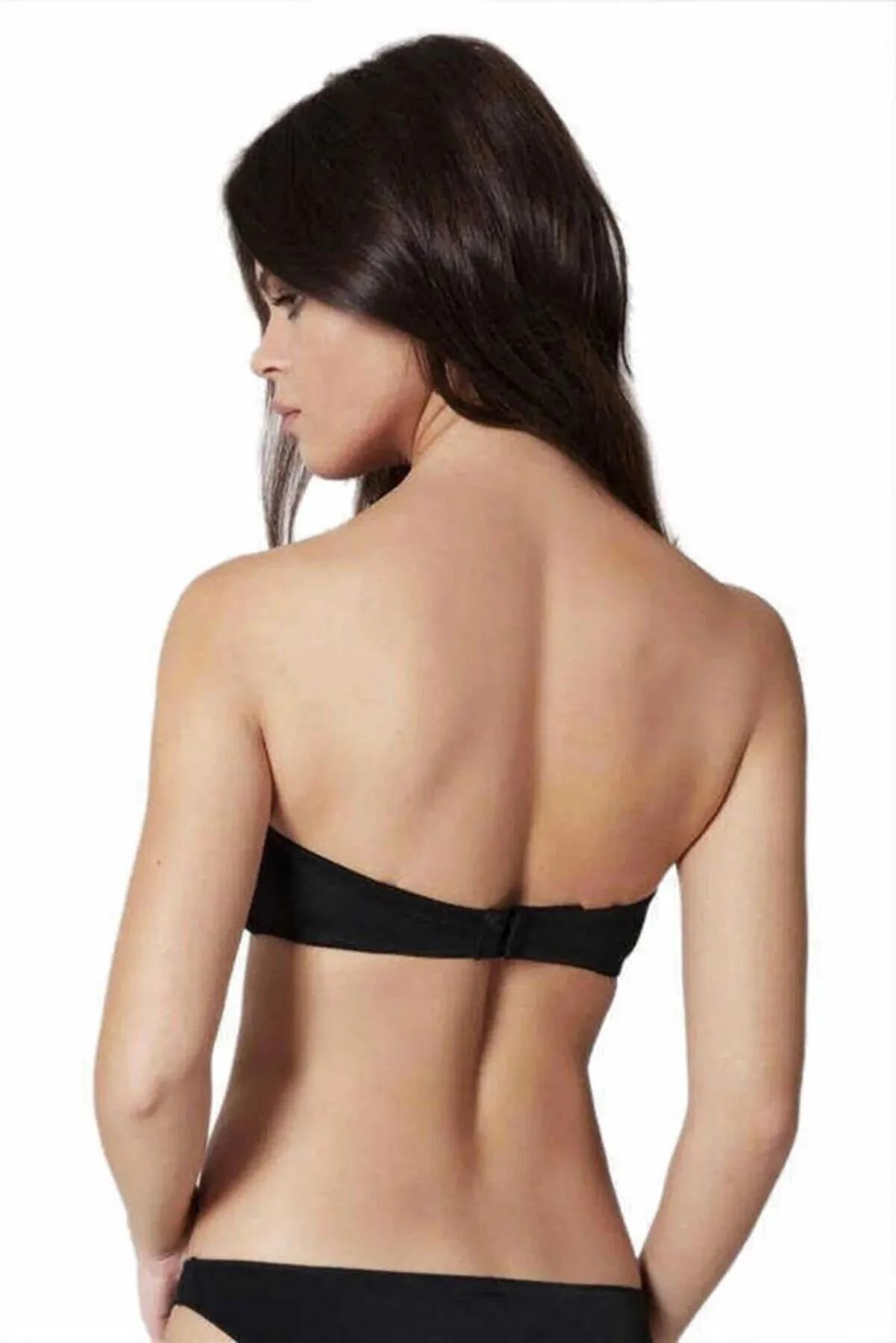 Women's Black Push-up Padded Strapless Bra 2850