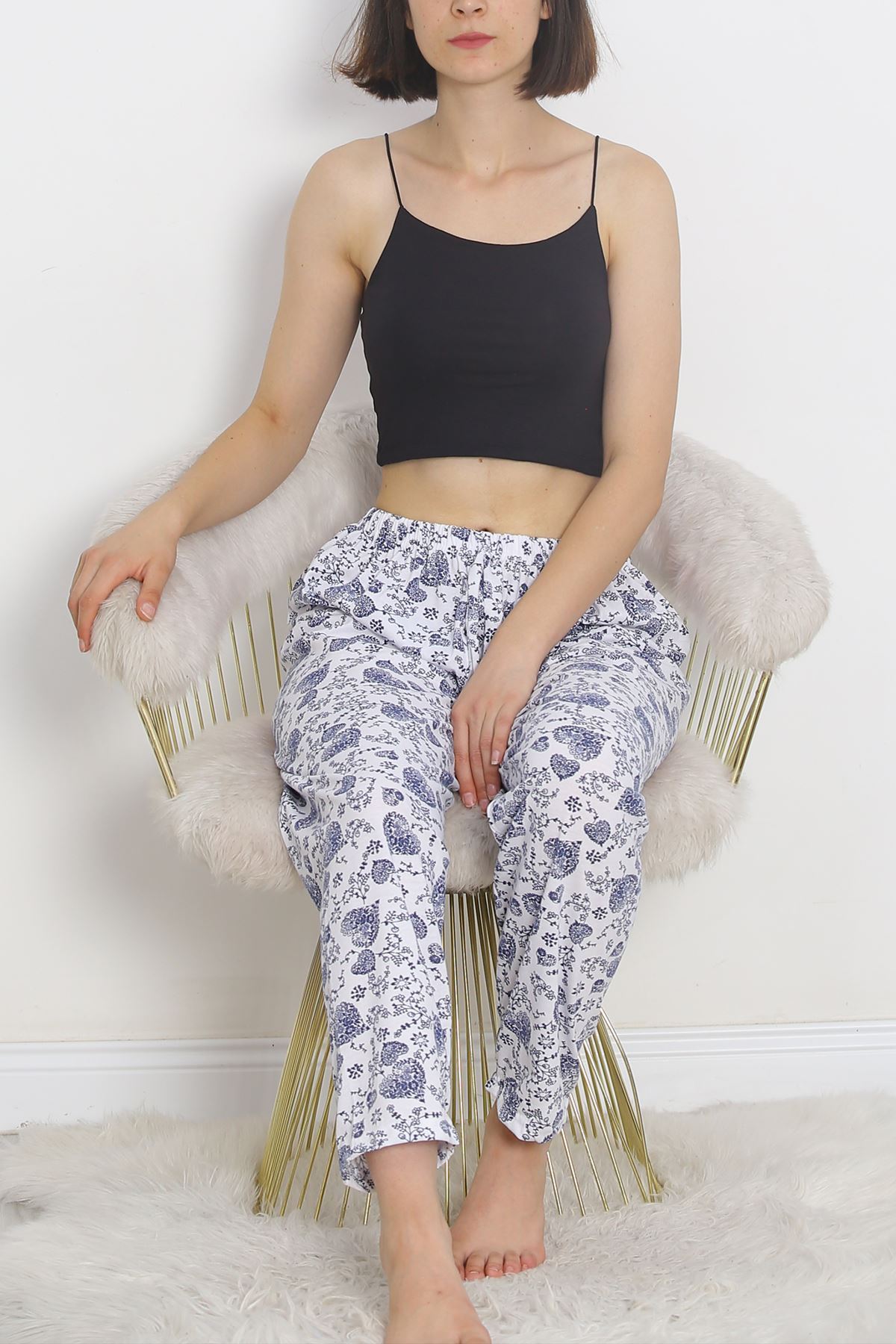 Pajama Bottoms Indigo White