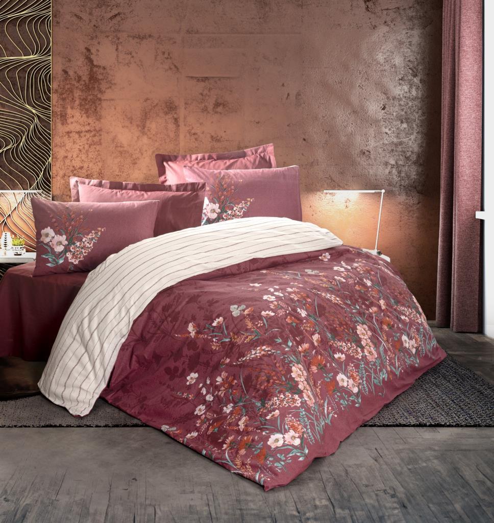 Feminen Double Duvet Cover Set Vina Burgundy