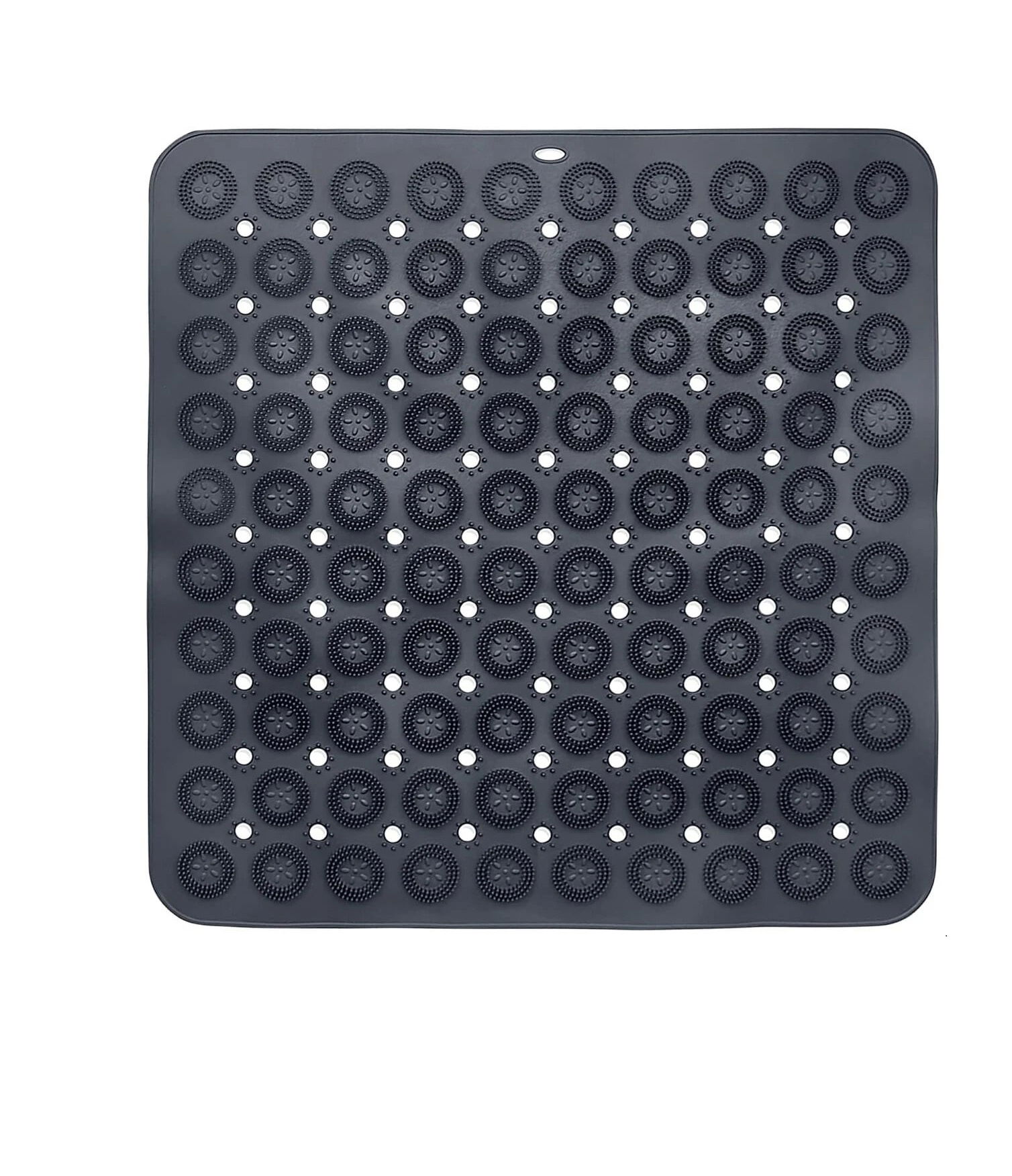 Square Suction Cup Bathroom Non-Slip Mat- Serrated Foot Shower Mat Silicone Massage Pad