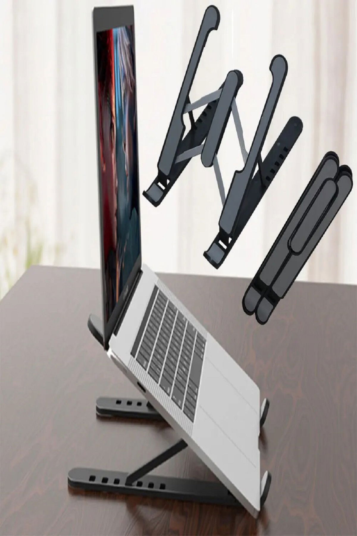 Foldable Laptop Stand - Non-Slip Step Adjustable Laptop Tablet Holder