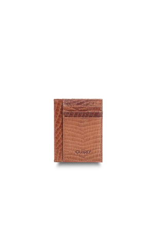 Texas Print Tan Leather Card Holder