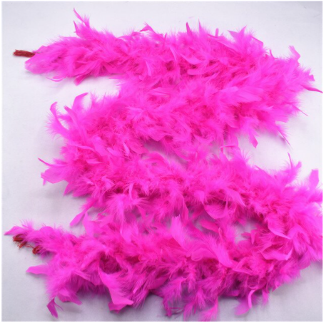 Fuchsia Color Fluffy Feather Boa Real Feather Decoration 180 cm