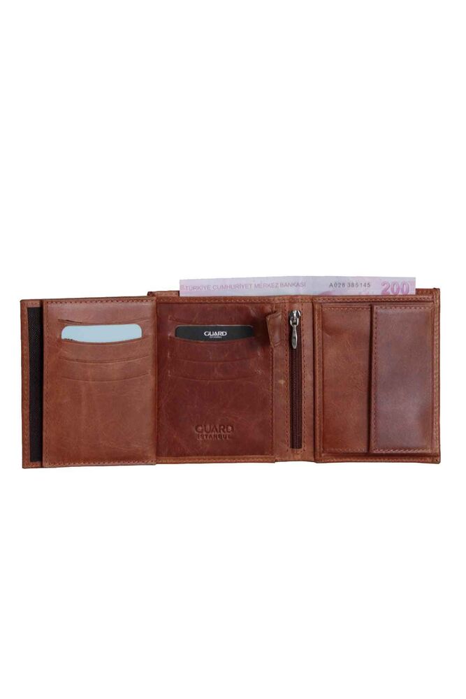 Multi-Compartment Vertical Antique Tan Leather Men's Wallet