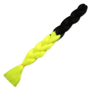 Synthetic Color Transition Hair / Black / Neon Yellow For Afro Braid And Rasta