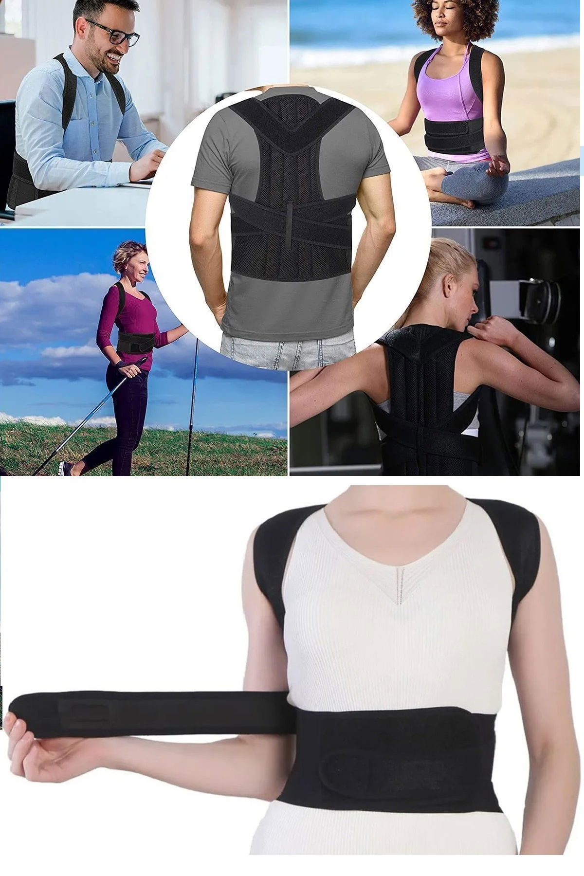 Underwire Upright Posture Brace Women Men Humpback Back Support Brace Waist Shoulder Back Support