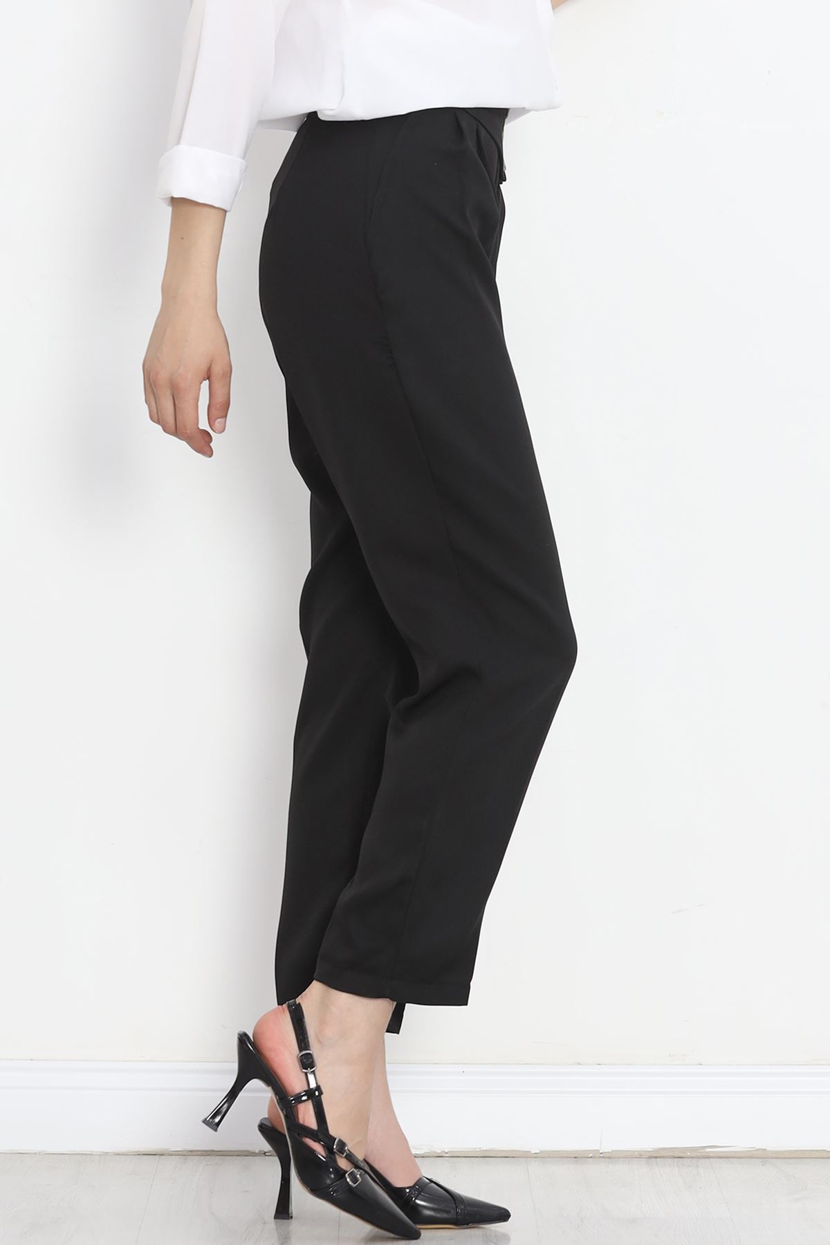 Buttoned Pocket Pants Black