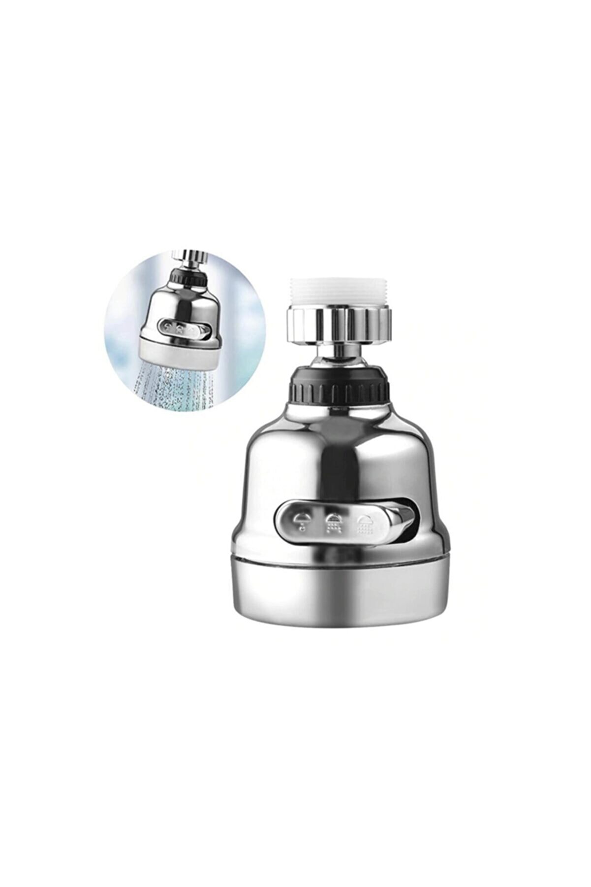 Chrome 3 Function Movable Faucet Head with Filter - 360 Degree Rotation