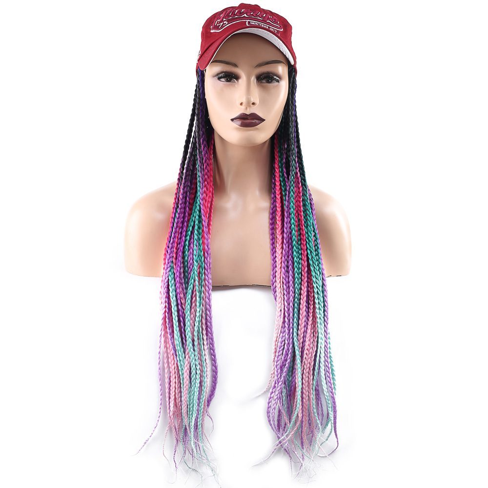 Burgundy Hat Look Mesh Wig / Mixed Color