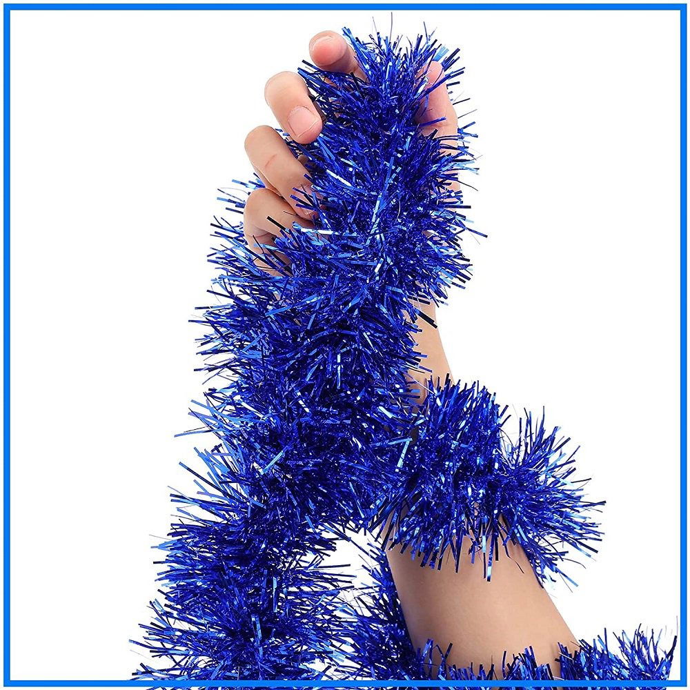 Glitter Ornament For Party 2 Meters Length 8 cm Width Blue Color Imported