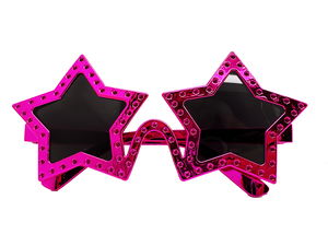 Fuchsia Color Star Shape Party Glasses Retro 16X7 cm