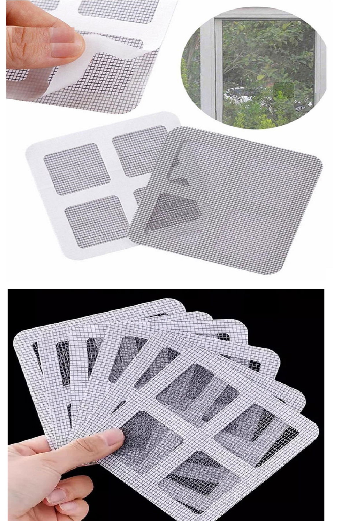 10 Pcs Adhesive Cut-to-Use Torn Door-Window Fly Screen Repair Repair Tape