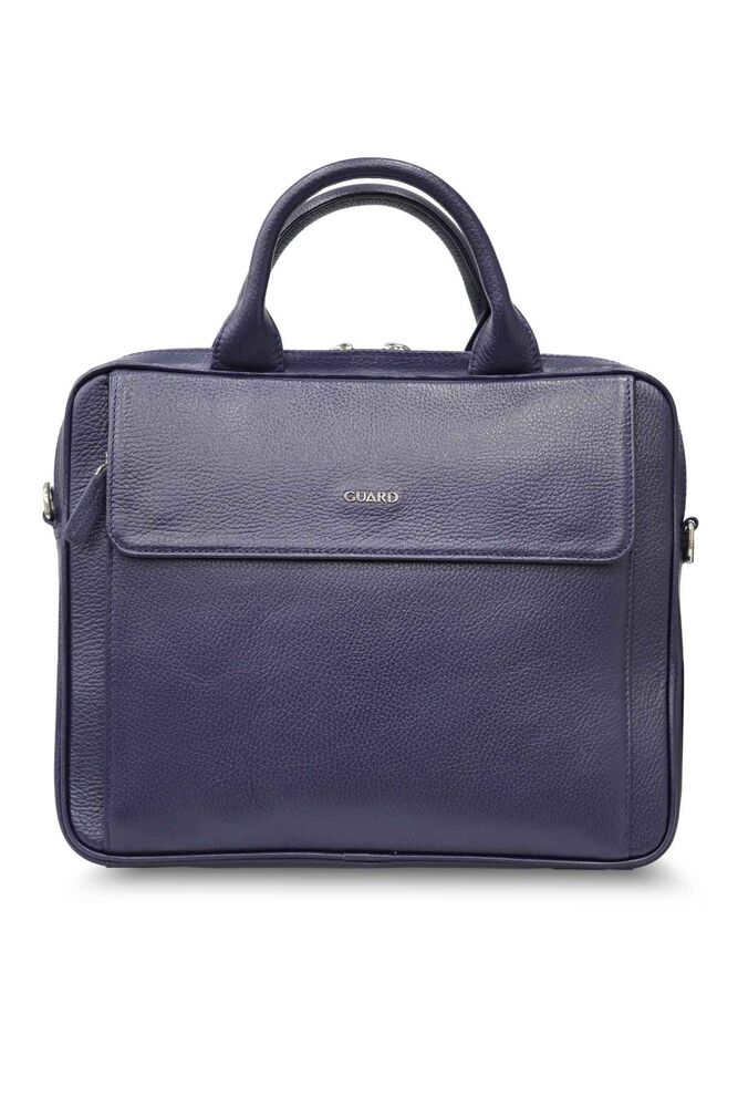 Navy Blue Genuine Leather 14'' Inch Laptop Bag