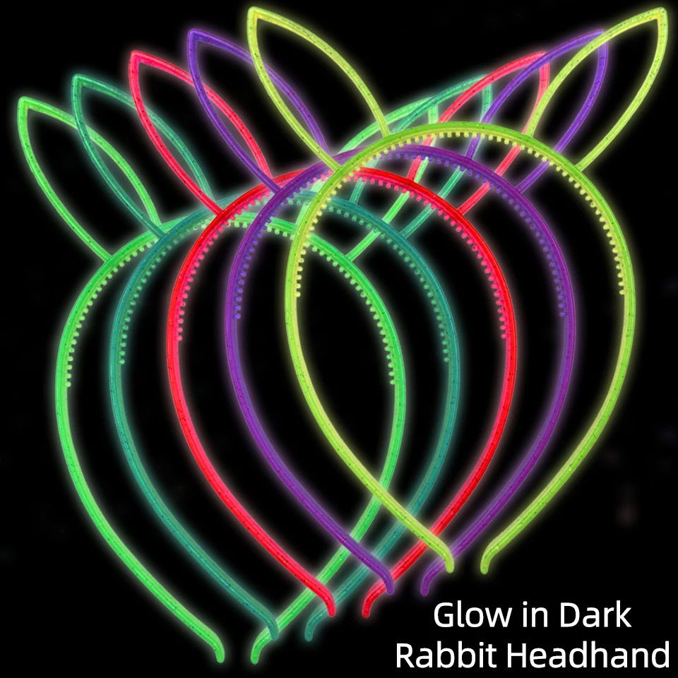 Glow In The Dark Glow Rabbit Ear Rabbit Crown Colorful 6Pcs