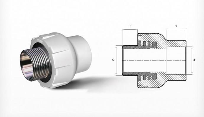 Aegean Star PPRC 25X1/2 Male Adapter Gray