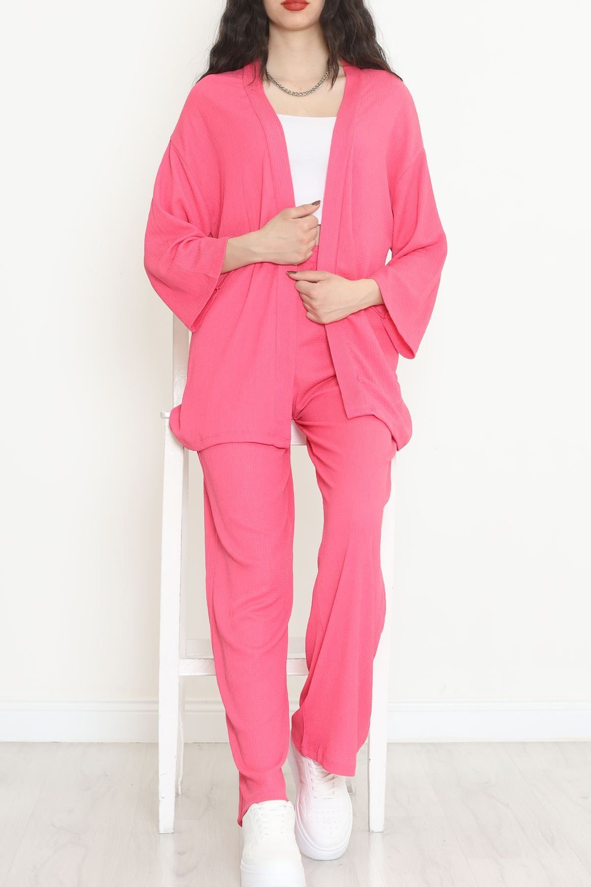 Long Kimono Suit Fuchsia