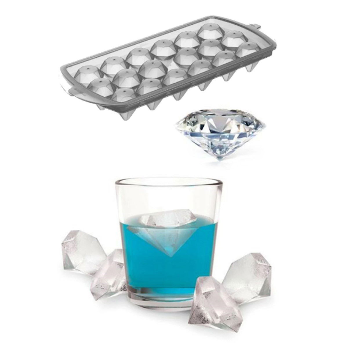 Diamond Diamond Shaped Ice Mold 18 Compartments