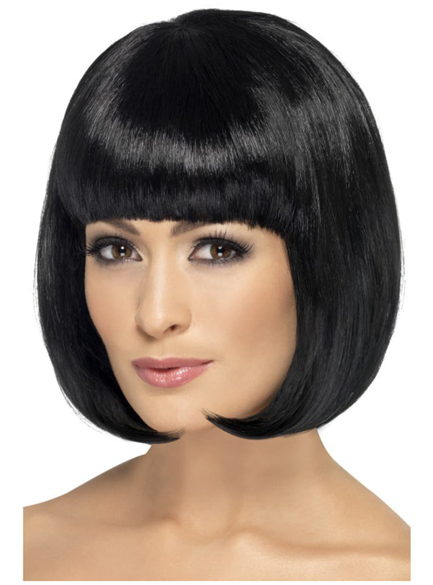 Black Color Party Wig Blunt Hair