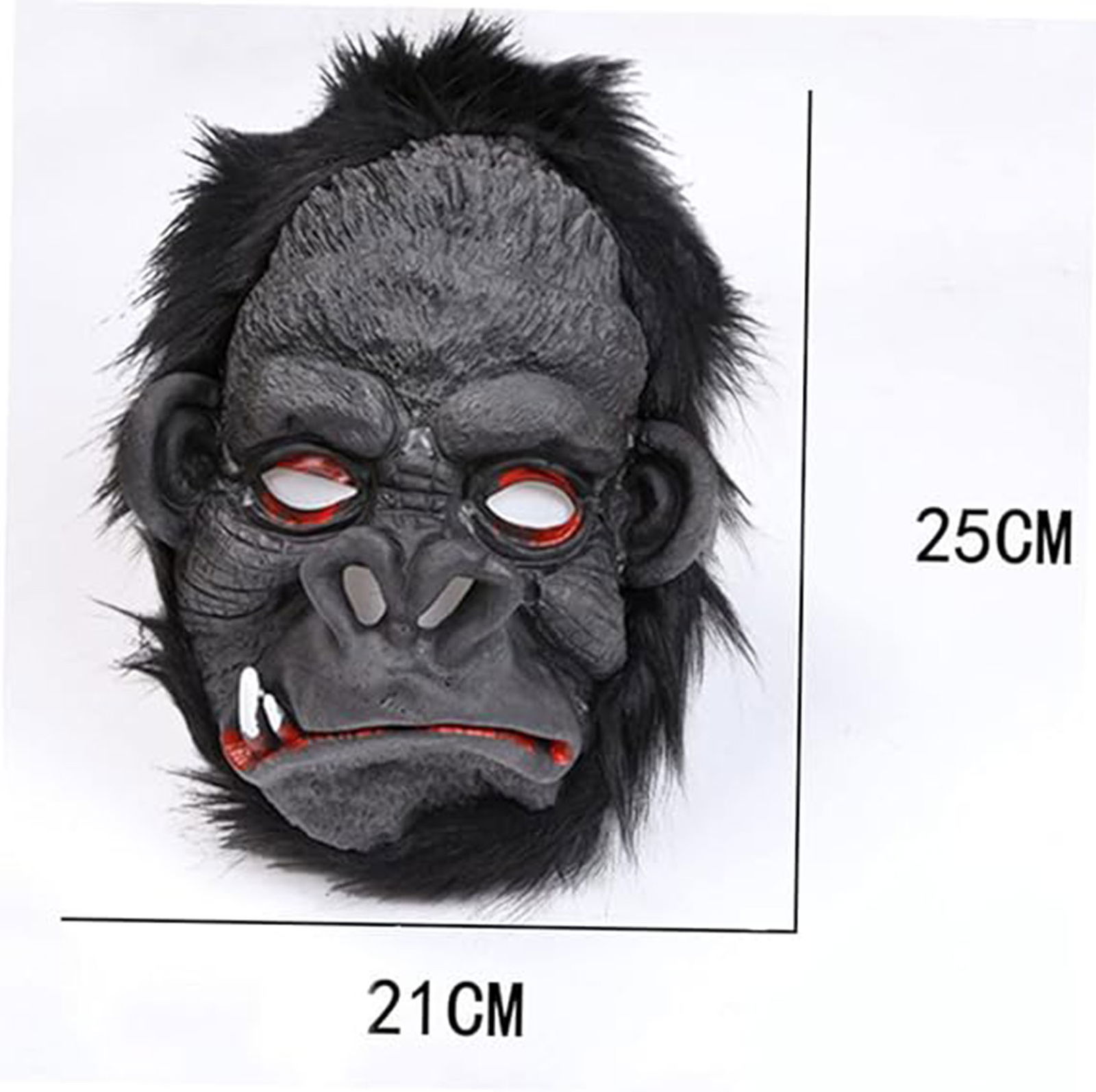 Latex Gorilla Mask Monkey Mask Meat Mask Orangutan Black Hair No 4