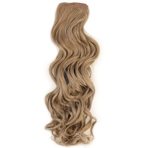 Kanekalon Fiber Synthetic Wavy 8 Piece Hair Snaps / Caramel Platinum Highlights