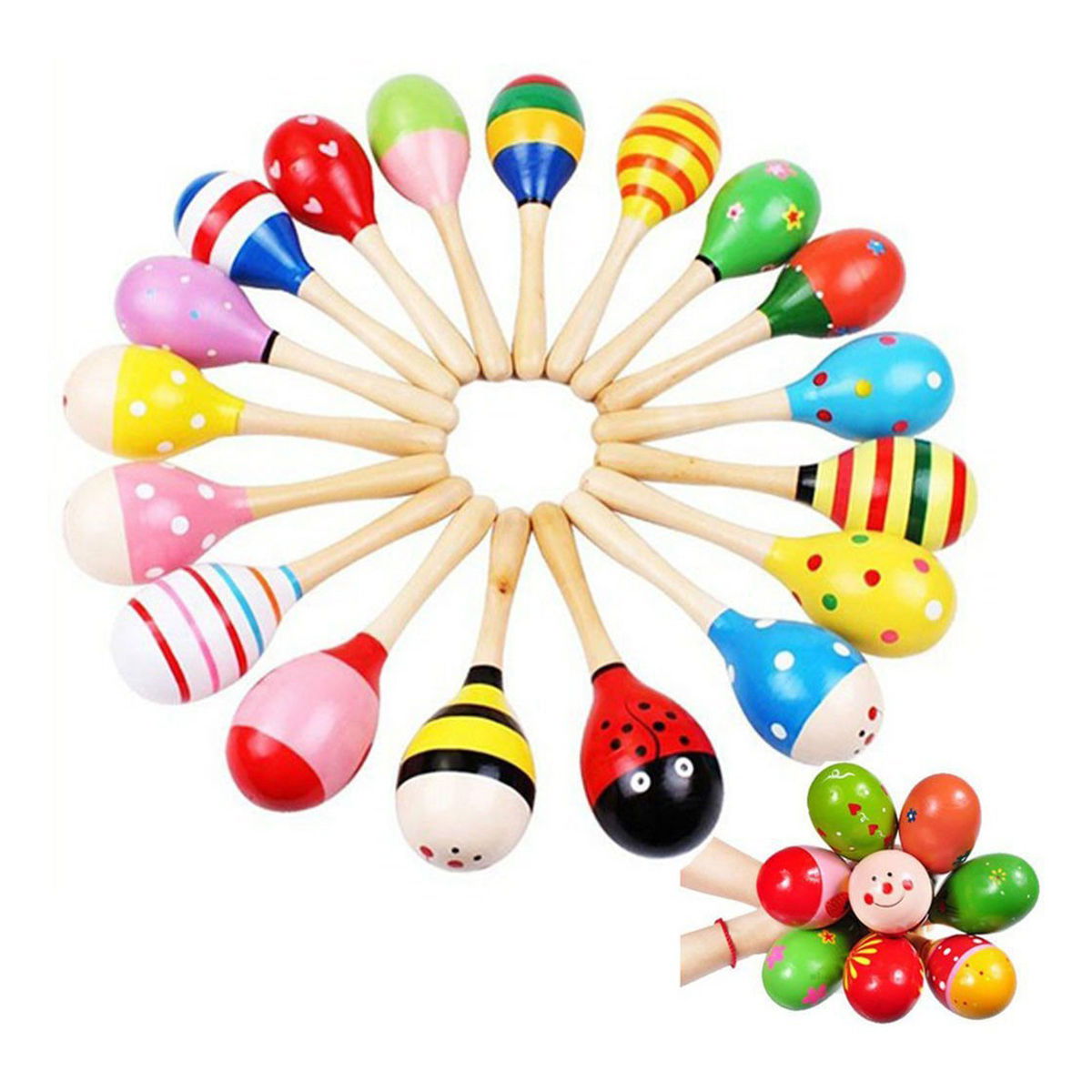 Colorful Wooden Maracas