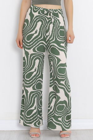 Patterned Woven Trousers Khakiekru