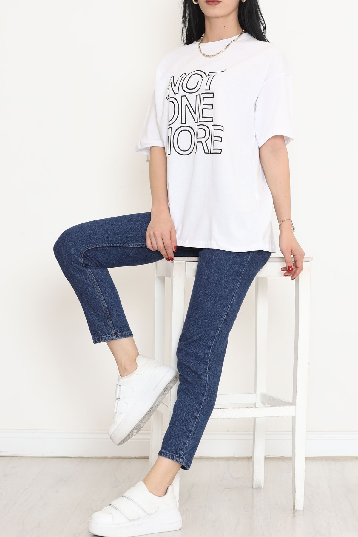 Printed Oversize T-Shirt White